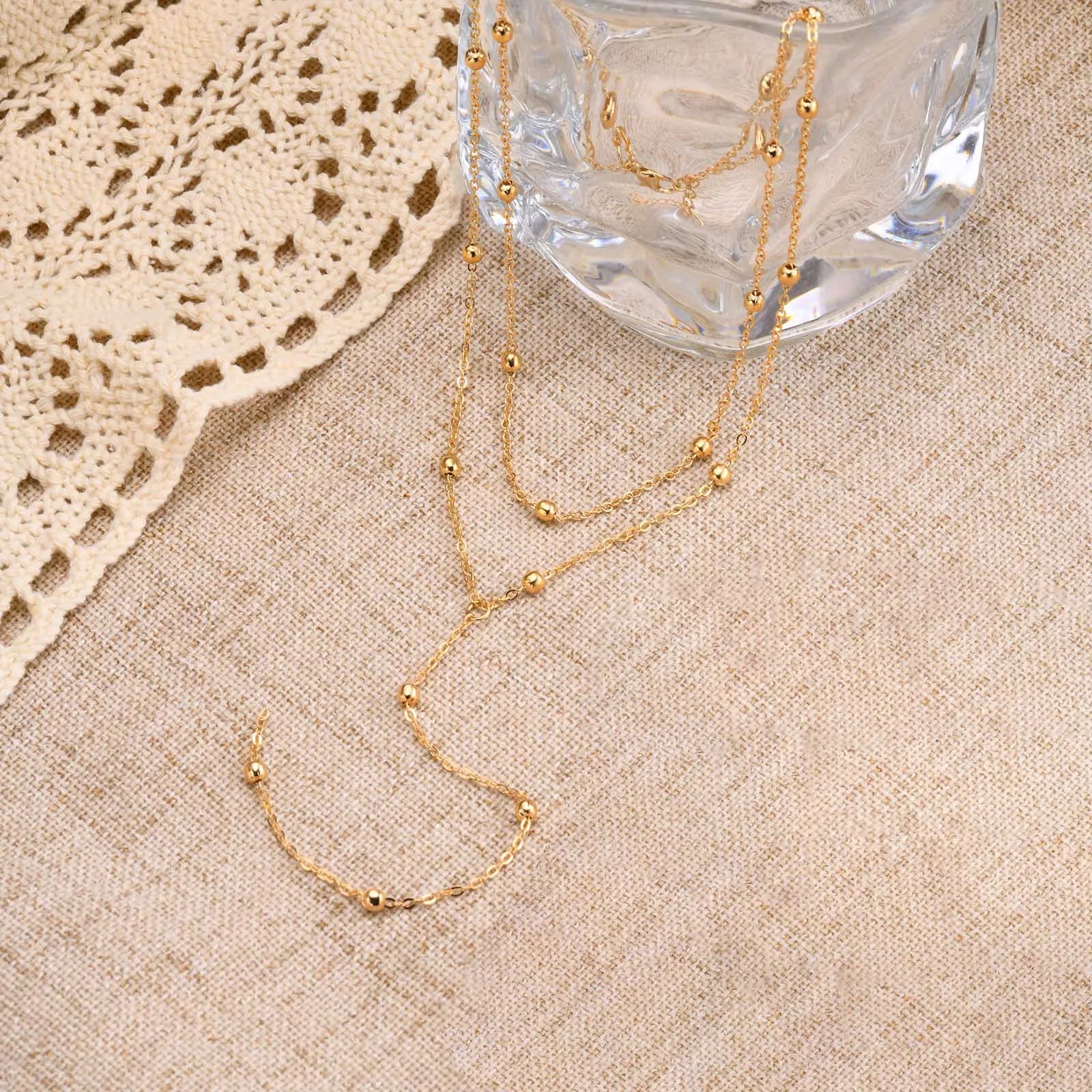 Golden Lariat Elegance Necklace